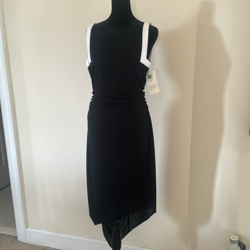 Black drapped David Meister dress